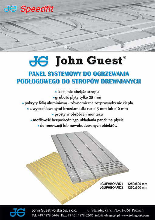 Ogrzewanie podłogowe panel John Guest